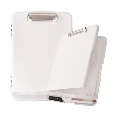 収納付きクリップボードケース A4 ホワイト