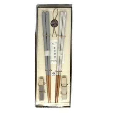 箸置き揃え グレー×ホワイト