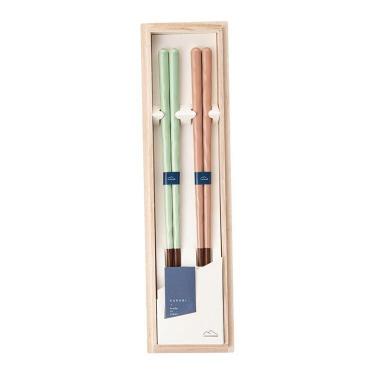 KURABI 桐箱2膳セット 青磁・淡桃釉