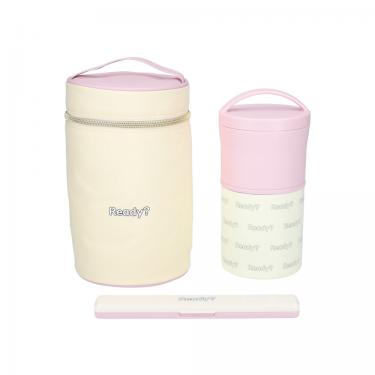 タテ型保温ランチジャー バック付 570ml ピンク お弁当箱