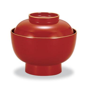 大名型雑煮椀 朱渕金 430ml