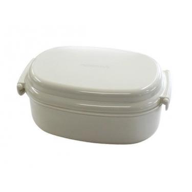 ナイスナッシュ 2段オーバルランチ 560ml アイボリー お弁当箱