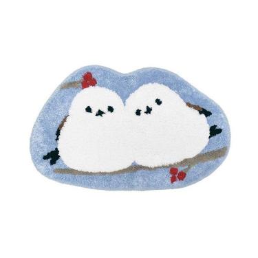 シマエナガツインズ アクセントマット ブルー