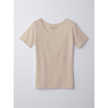 バイタルテック Uネックインナー 半袖 ベージュ Mサイズ レディース