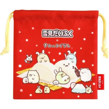 マチ付き巾着　パッケージ　雪見だいふく×すみっコぐらし