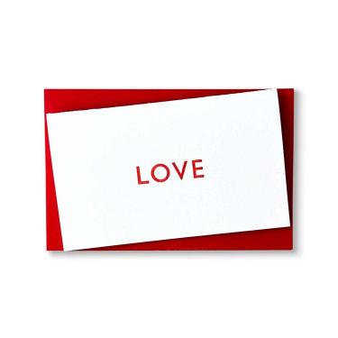 Letterpress Letters ミニカード Love レッド