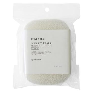 らくな姿勢で洗える柄付き バススポンジ リフィル ホワイト