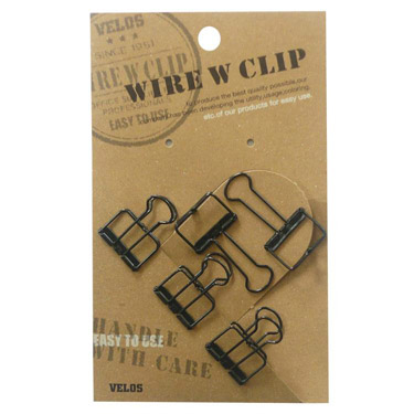 小 ワイヤーWクリップ 3P ブラック