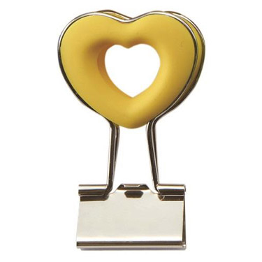 ハートクリップ 黄