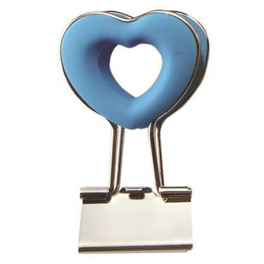 ハートクリップ 青