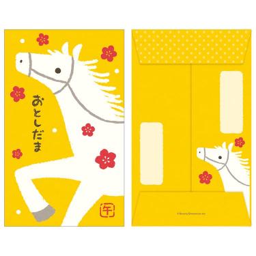 年賀ポチ袋 干支柄 白馬 3枚入り