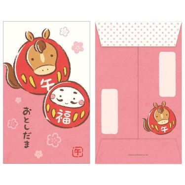 年賀ポチ袋 干支柄 午だるま 3枚入り
