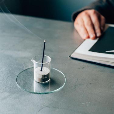 ビーカーのお香立て ガラス丸板セット