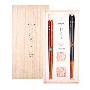 箸蔵 さくらさく 桜富士ペア 落雁箸置付