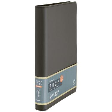 2026年1月始まり 月間 A5 ジウリス+ダイアリー ディープブラウン