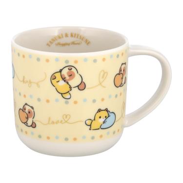 タヌキとキツネ マグ ハグシリーズ ベージュ