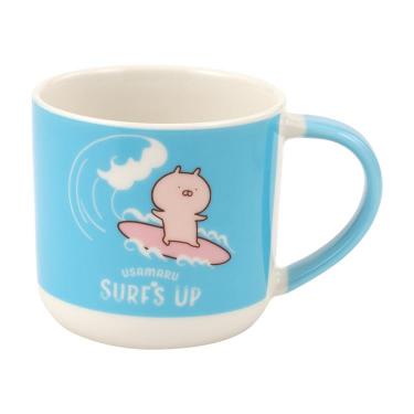 マグカップ　サーフィン　ブルー　うさまる　ＳＵＲＦ’Ｓ　ＵＰ