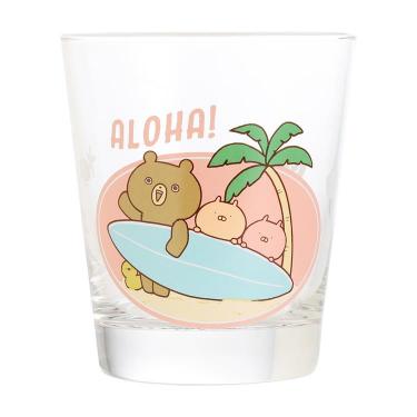 ガラスタンブラー　ＡＬＯＨＡ　うさまる　ＳＵＲＦ’Ｓ　ＵＰ