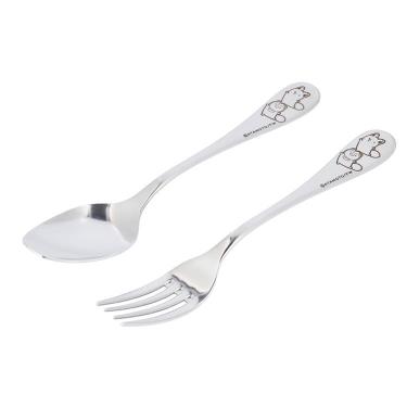 スプーン&フォークセット タヌキとキツネ