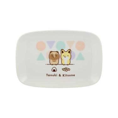 角プレート タヌキとキツネ 腹ぺこ