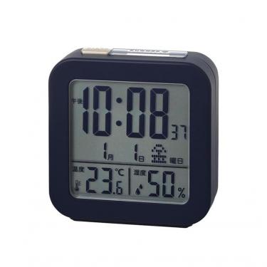 ルナ 電波デジタルクロック ネイビー