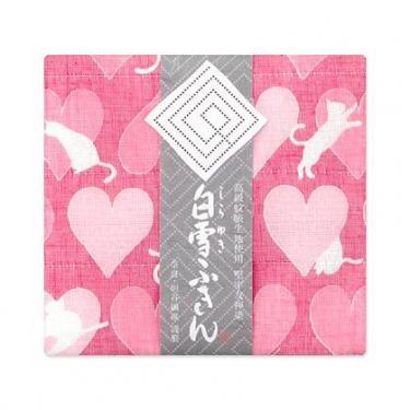 白雪友禅ふきん 30×40cm ねこ チェリー