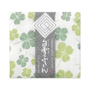 白雪友禅ふきん 30×40cm クローバー 若葉