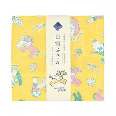 白雪友禅ふきんん 30×40cm Horse イエロー