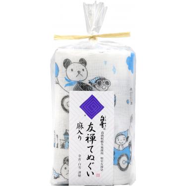 白雪友禅てぬぐい キミをのせて。 ブルー