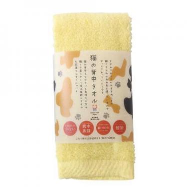 猫の背中タオル 34×100cm イエロー