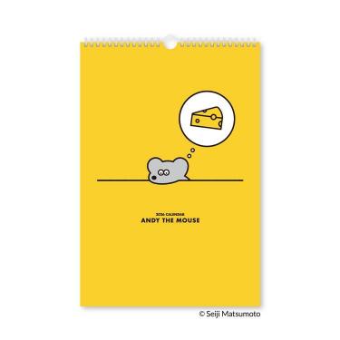 2026年1月始まりカレンダー 壁掛け ねずみのANDY