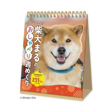 2027年1月始まりカレンダー 卓上 柴犬まるのおしゃべり週めくり