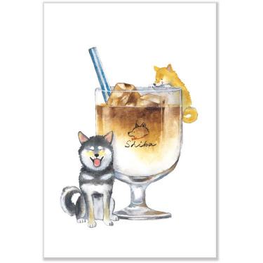しばいぬとおいしい夏ポストカード カフェオレ: ステーショナリー