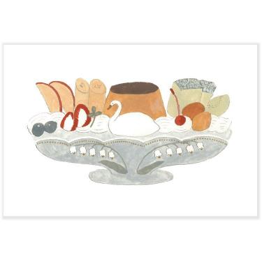 ポストカード トビマツショウイチロウ プリンアラモード