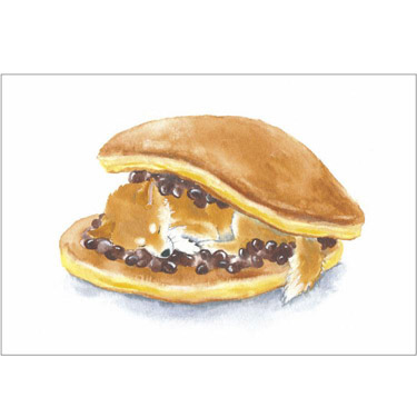 しばいぬとおやつポストカード どらやき