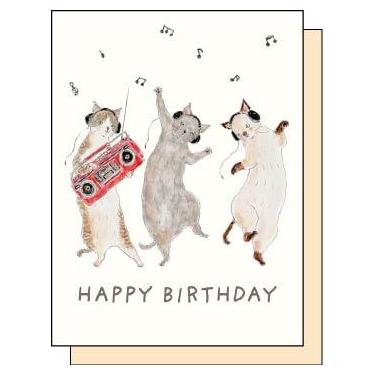 バースデーミニカード トコロコムギ 猫・音楽