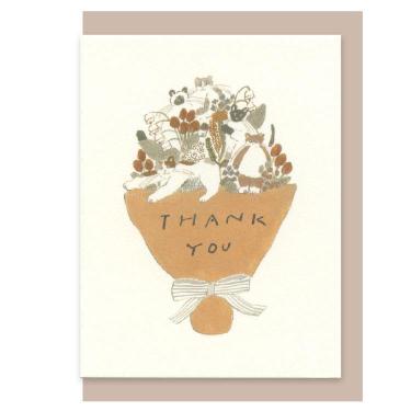 サンキューミニカード トビマツショウイチロウ 猫花束