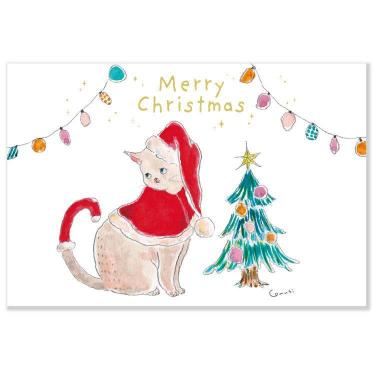 クリスマスポストカード トコロコムギ 猫 クリスマスツリー CMP-424