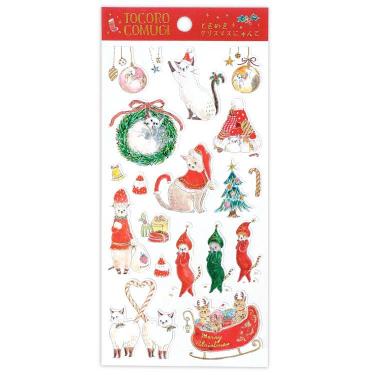 クリスマスコットンシール トコロコムギ ときめきクリスマスにゃんこ