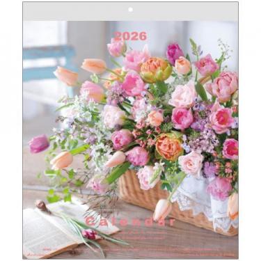 2026年1月始まりカレンダー 壁掛け Flower ACL-03