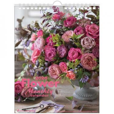 2026年1月始まりカレンダー 壁掛け Flower ACL-07