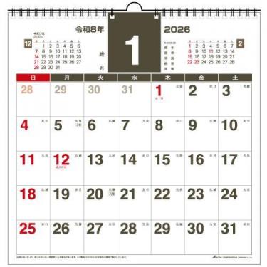 2026年1月始まりカレンダー 壁掛け プランナー スクエア ACL-35