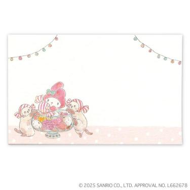 ミニメッセージカード トコロコムギ×サンリオキャラクターズ マイメロディとあめちゃんにゃんこ