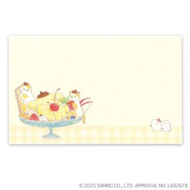 ミニメッセージカード トコロコムギ×サンリオキャラクターズ 気分はポムポムプリンアラモード♪