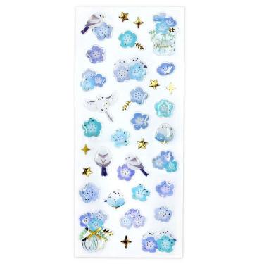 春柄 ドロップシール ネモフィラとシマエナガ