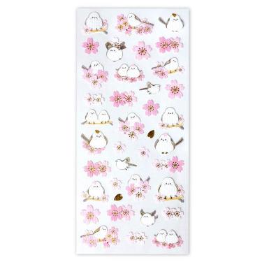 春いろ和風シール 桜とシマエナガ