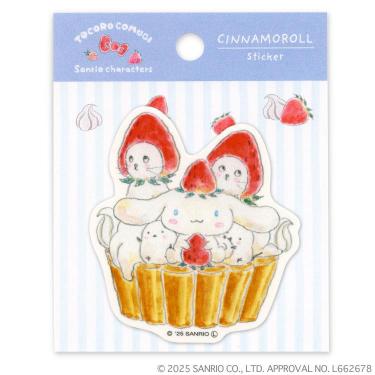 ステッカー トコロコムギ×サンリオキャラクターズ シナモロールといちごタルトにゃんこ