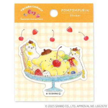 ステッカー トコロコムギ×サンリオキャラクターズ 気分はポムポムプリンアラモード♪