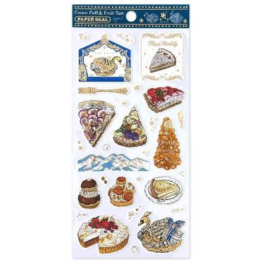 ペーパーシール いのうえ彩 クリームパフ&フルーツタルト