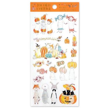 ハロウィンコットンシール トコロコムギ わくわくハロウィンにゃんこ